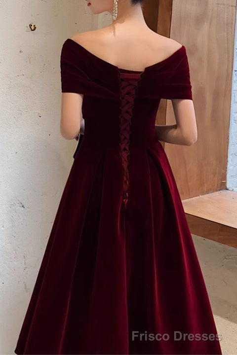 Reva Off-Shoulder Burgundy Dress Burgundy 6