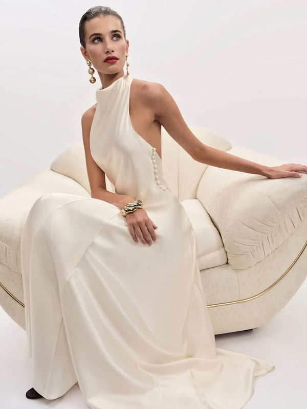 Celestine Satin Bridal Midi Dress