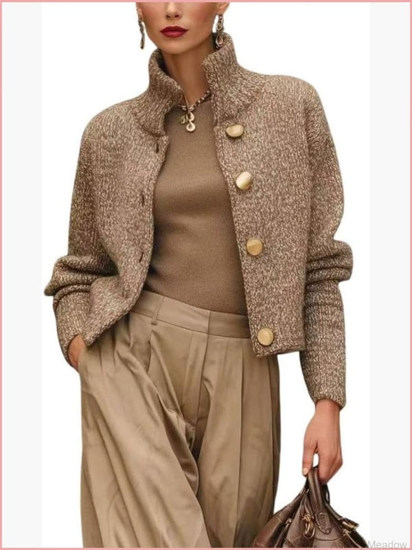 Margot Stand Collar Cropped Cardigan