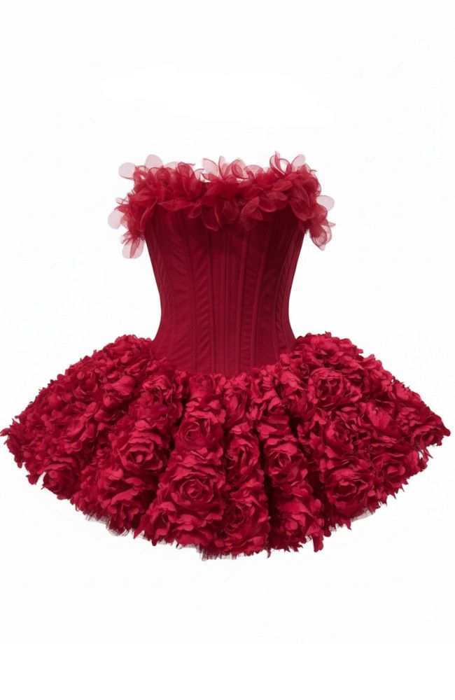 Rosalie Corset A-Line Dress in Red Red 1