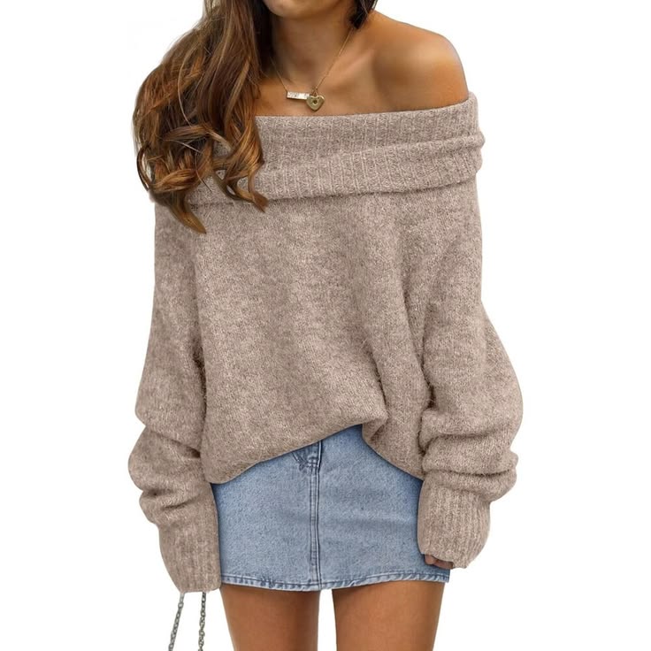 Liliana Off-Shoulder Sweater Gray 1