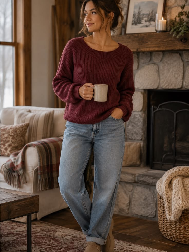 Margot Knit Sweater Burgundy 1