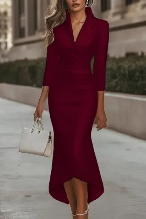 Iona Satin Maxi Dress Wine Red 4