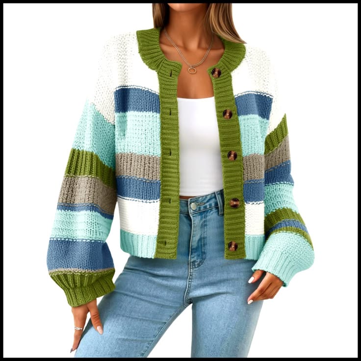 Margot Chunky Knit Cardigan Blue 1