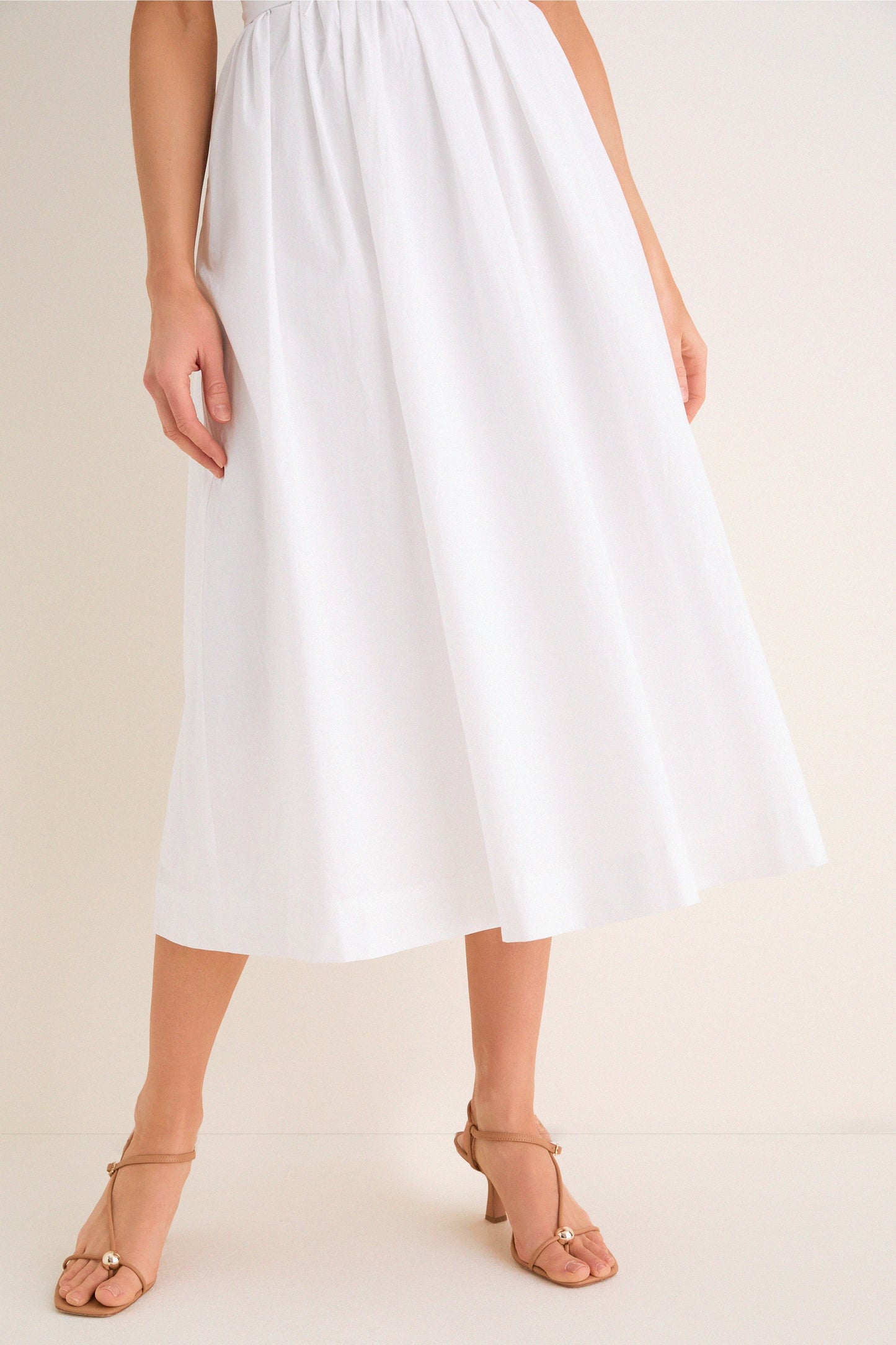 Marilyn Lace-Up Midi Dress in Ivory Up Midi Dress 6