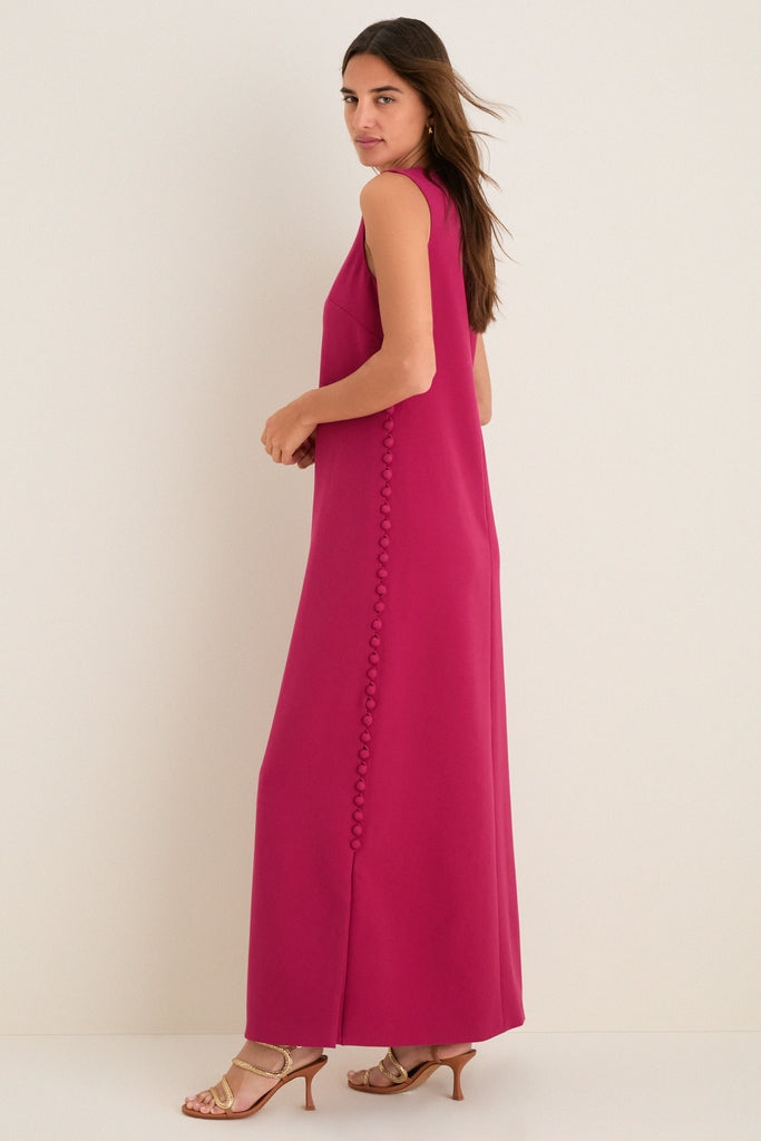 Camille Crepe Maxi Dress in Raspberry Raspberry 6