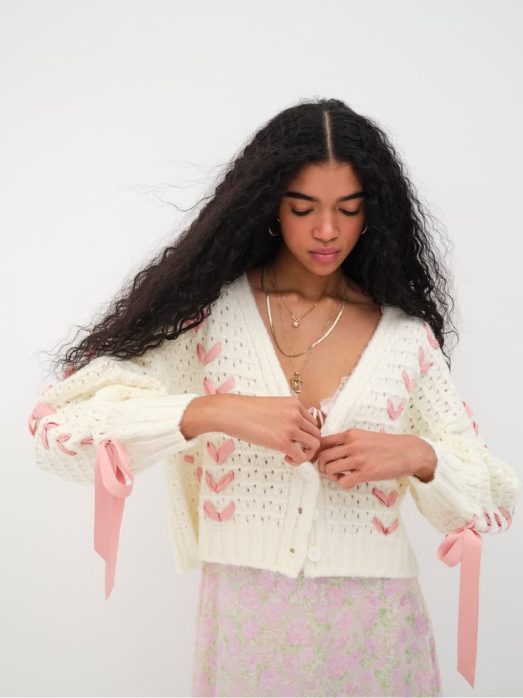 Celeste Cropped Cardigan Cream 1