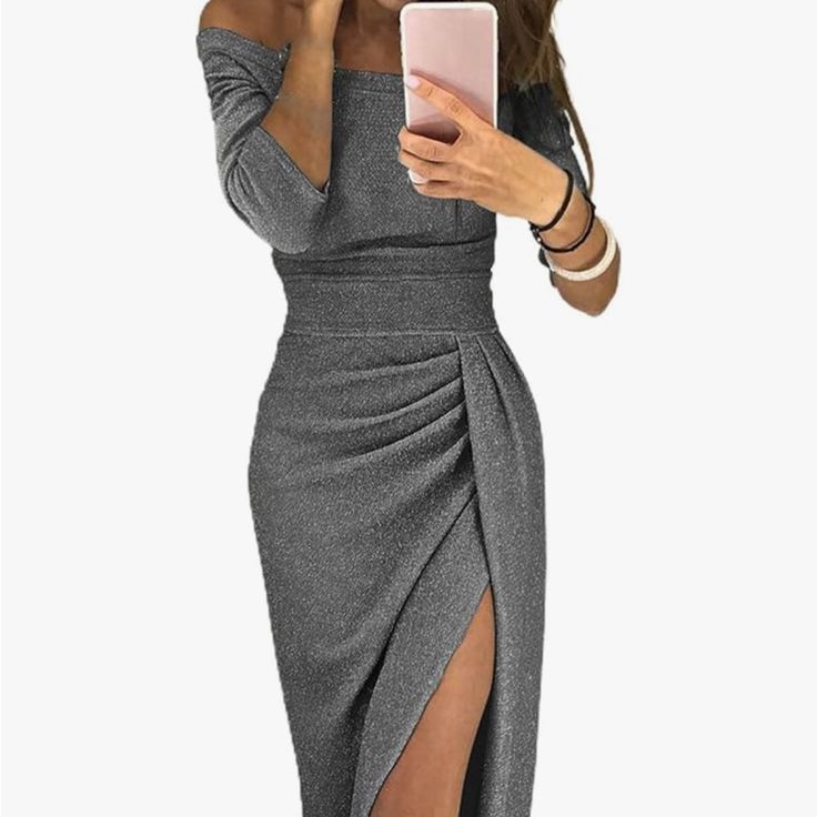Cosima Sequin Dress Gray 1