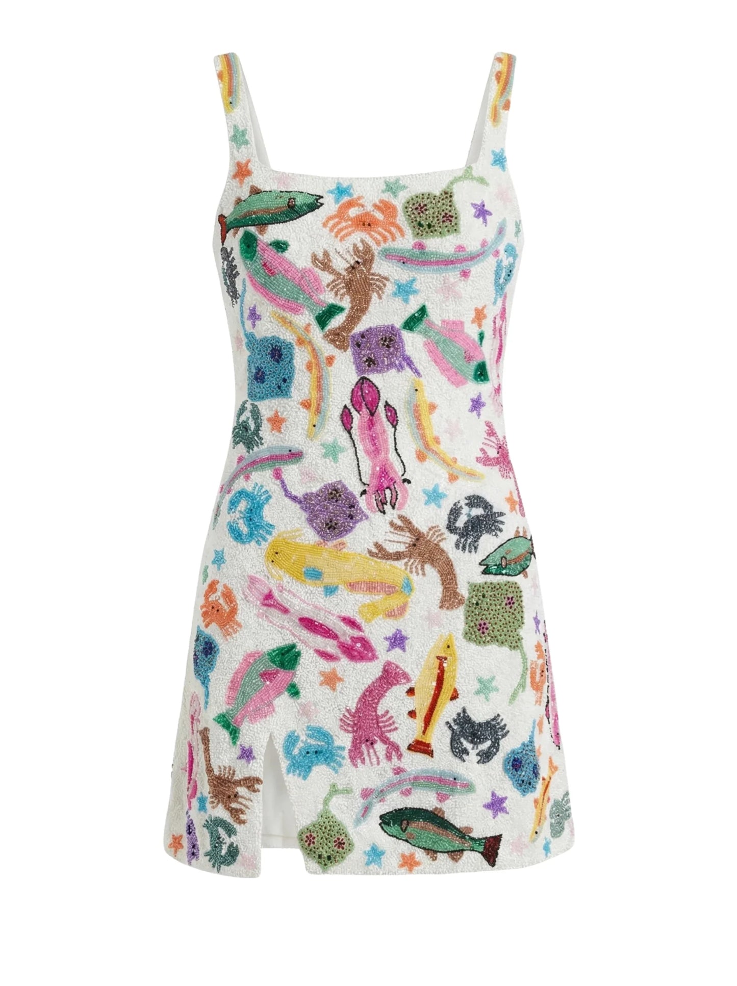 Arizona Beaded Mini Dress in White White 7