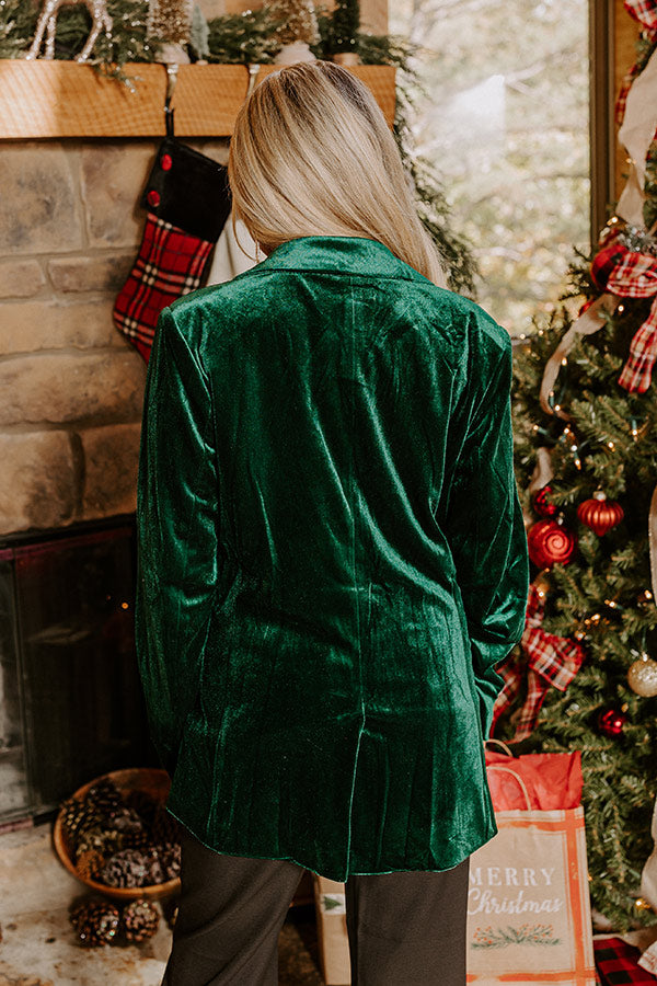 Luxe Lane Velvet Blazer Hunter Green 9