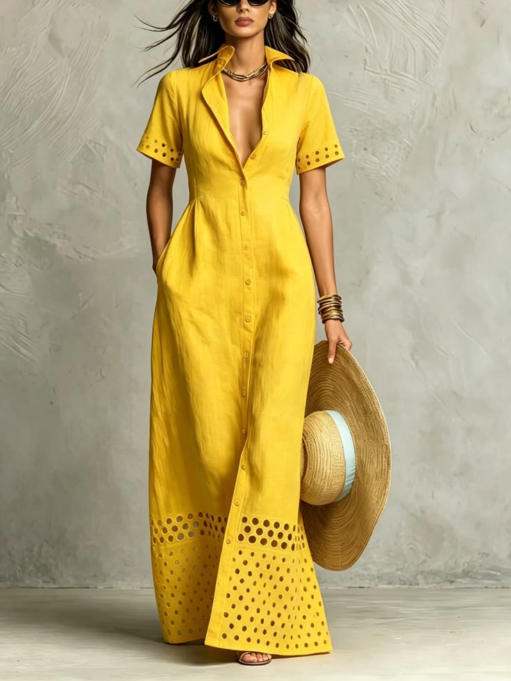 Marlowe Linen Maxi Dress Multi 1