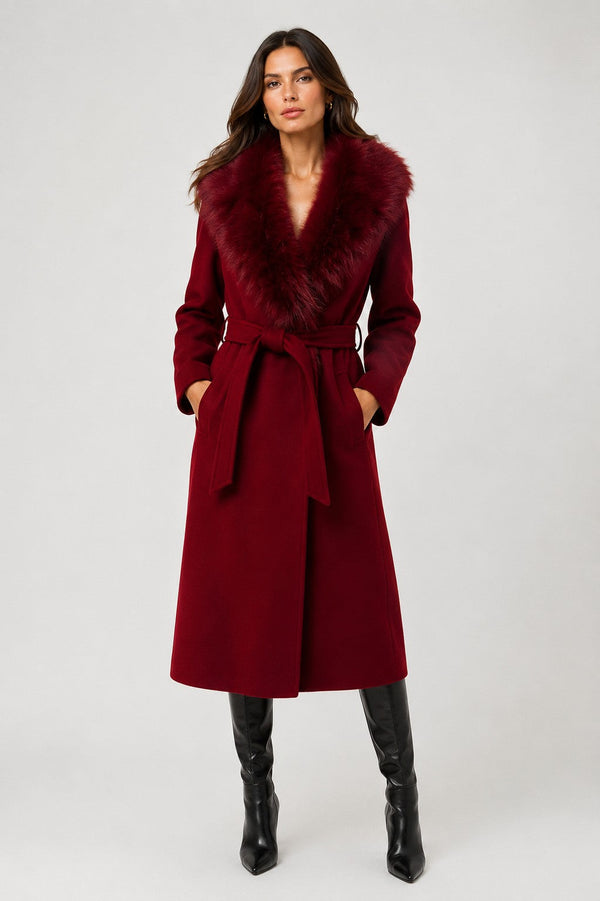 Monarch Faux Fur-Collar Coat