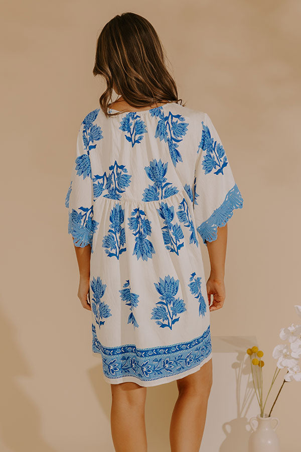Amelie Floral Mini Dress Ocean Blue 6