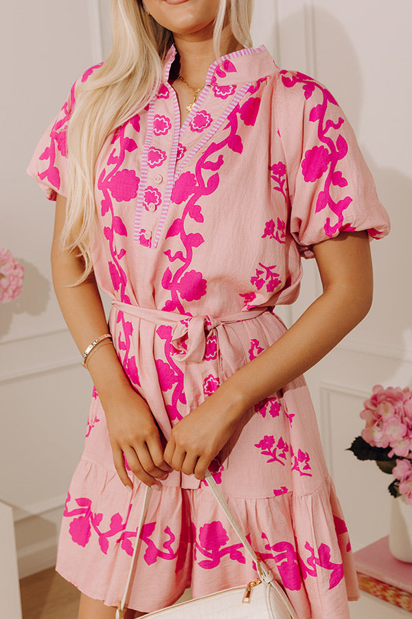 Ophelia Floral Mini Dress Pink 4