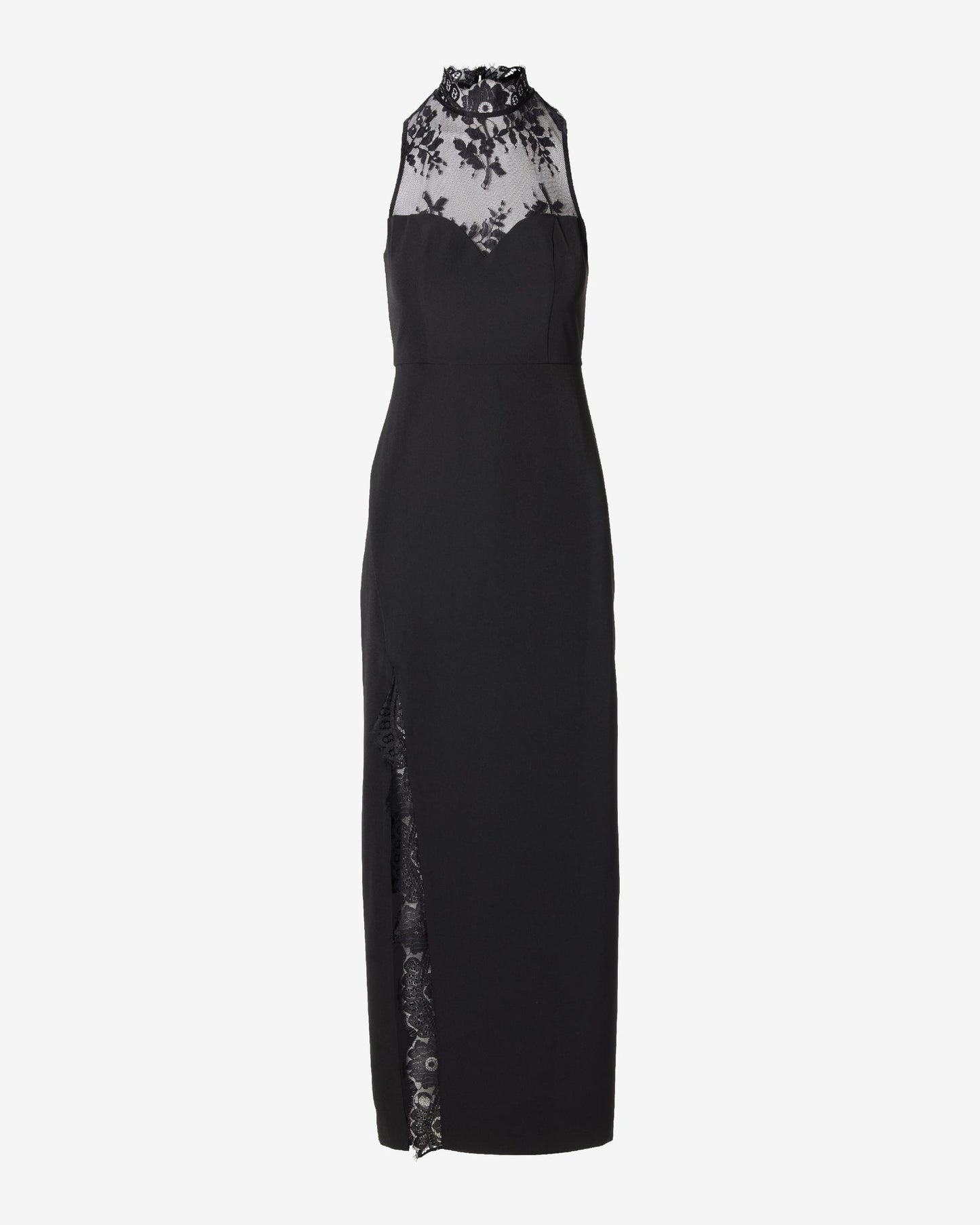 Estelle Lace Mock Neck Maxi Dress in Black Luxe Links 2