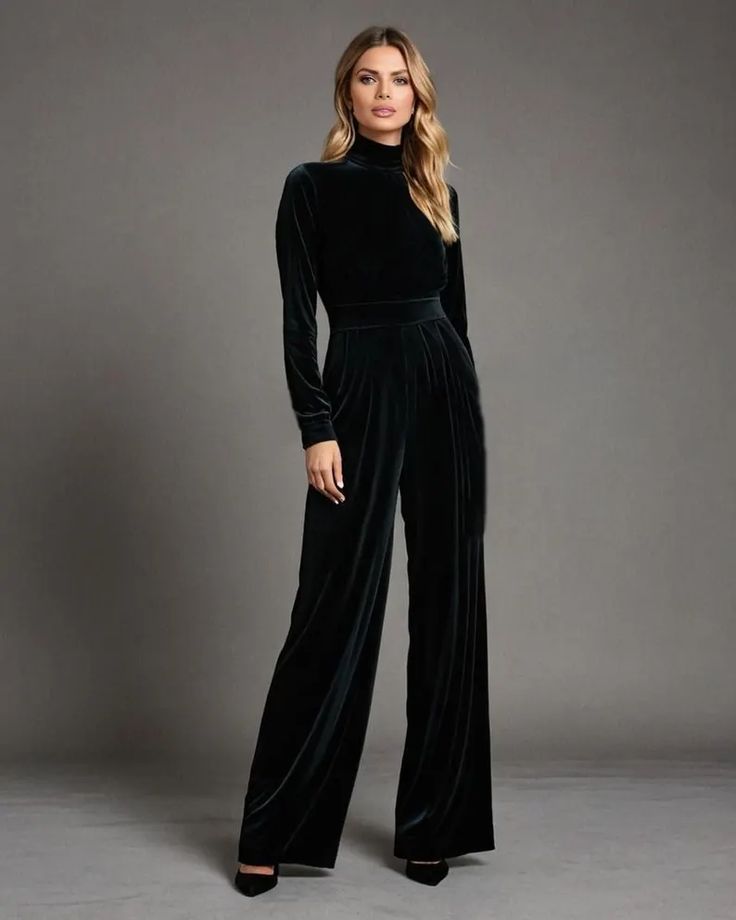 Bijou Velvet Jumpsuit Black 1