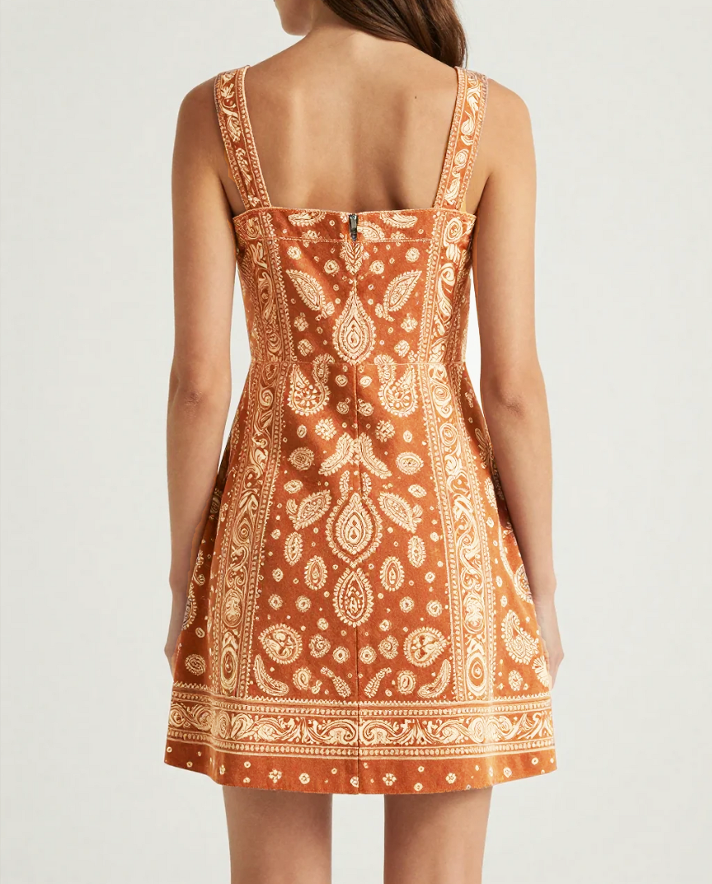 Valentina Structured Mini Dress in Rust Earth 2