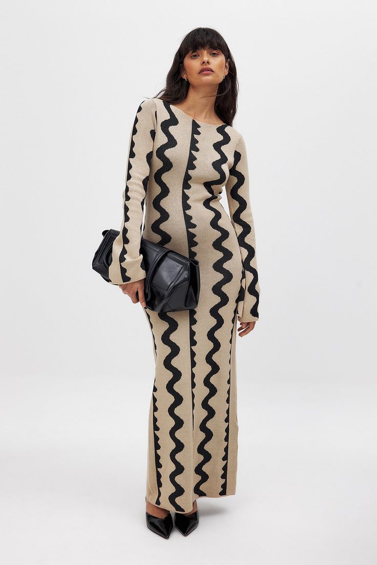 Isabelle Jacquard Knit Maxi Dress Multicolor 1