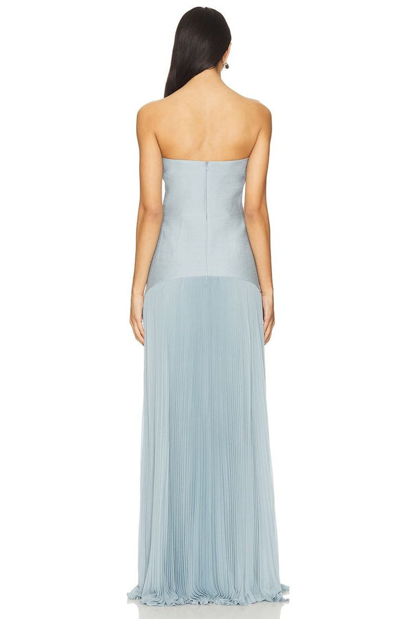 Sunniva Satin Midi Dress in Periwinkle
