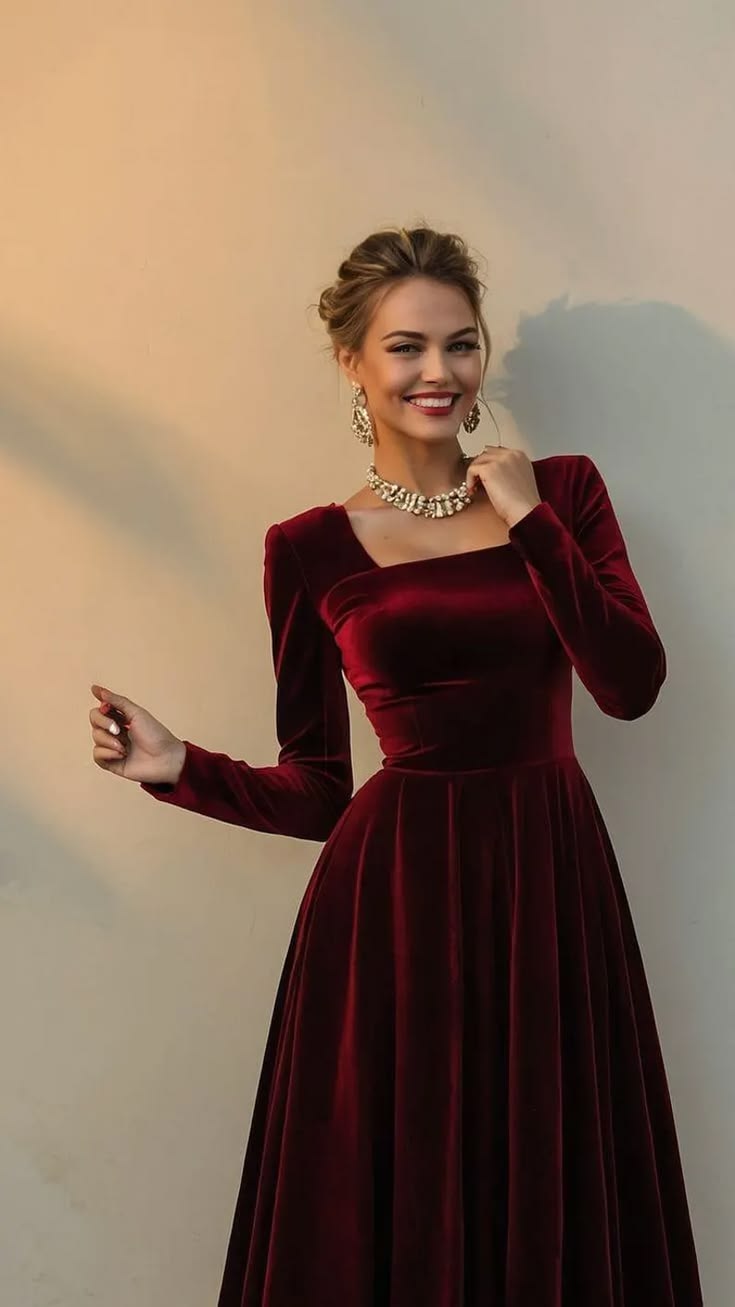 Margot Velvet Maxi Dress Burgundy 1
