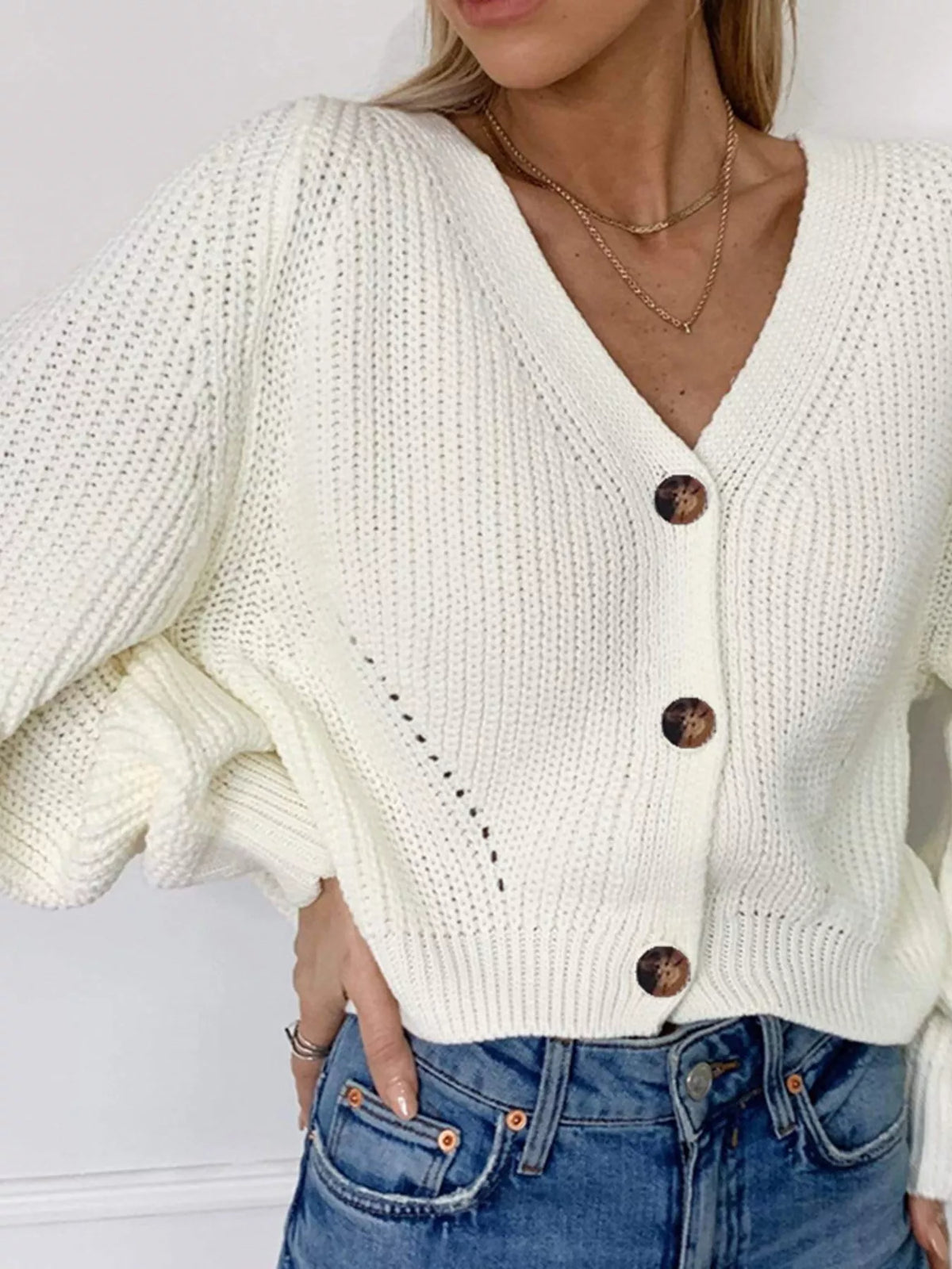 Margot Chunky Knit Cardigan in Khaki Grey 10