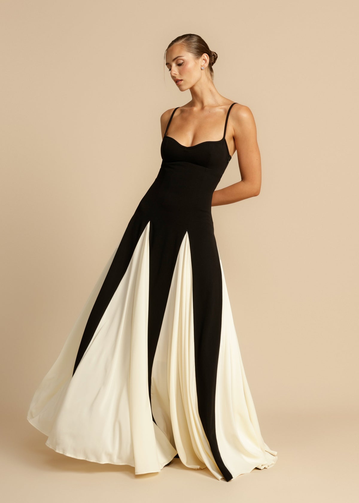 Isabelle Colorblock Satin Maxi Dress Multi 16