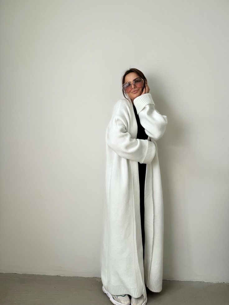 Margot Oversized Cable Knit Cardigan White 1