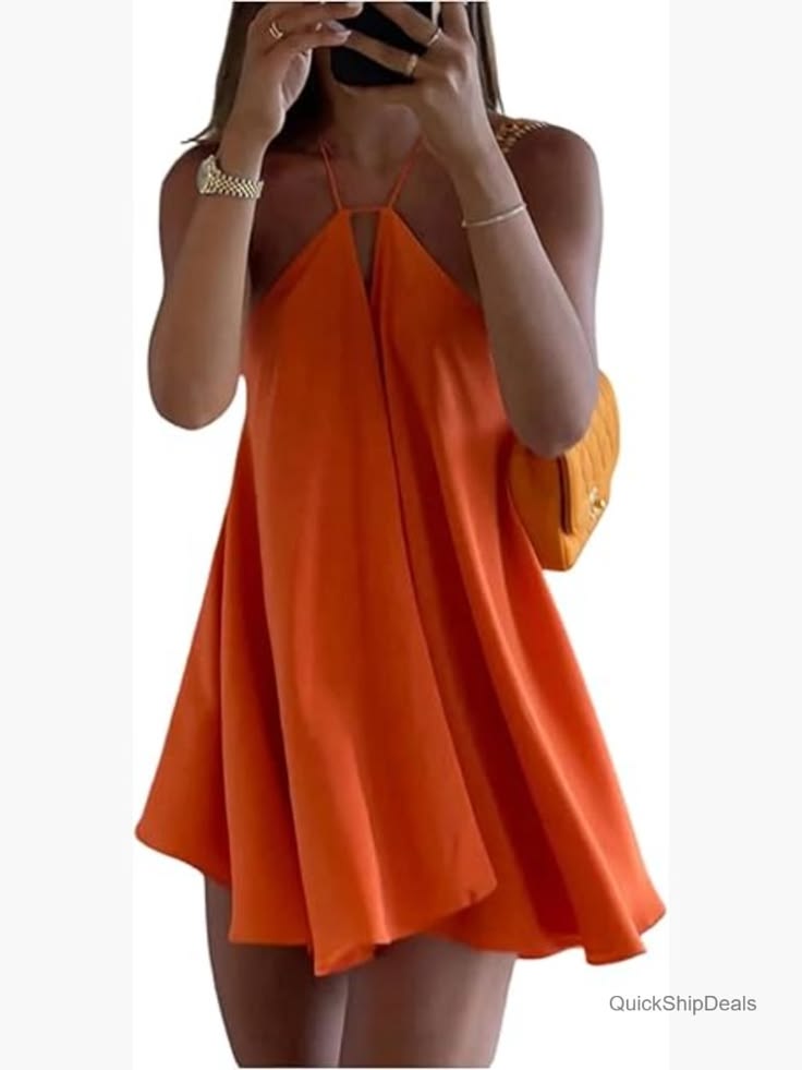 Valentina Backless Mini Dress Orange 1
