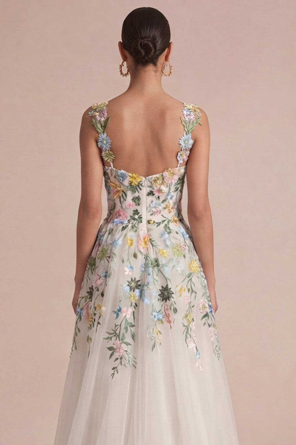 Isadora Floral Corset Midi Dress White 4