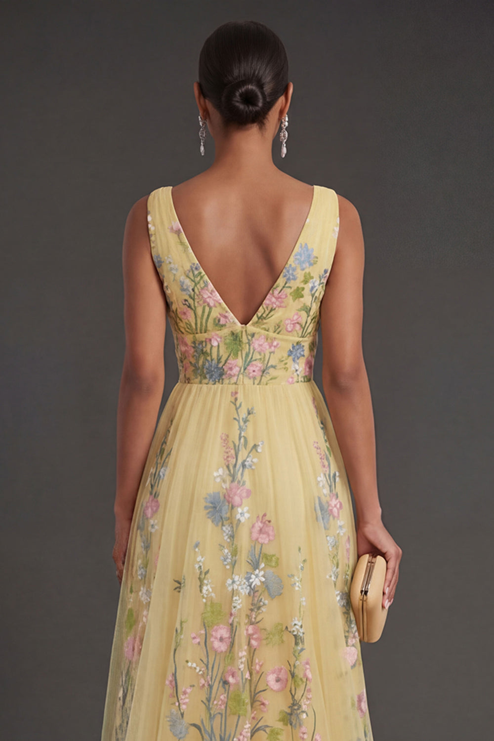 Margot Floral Backless Gown Yellow 4