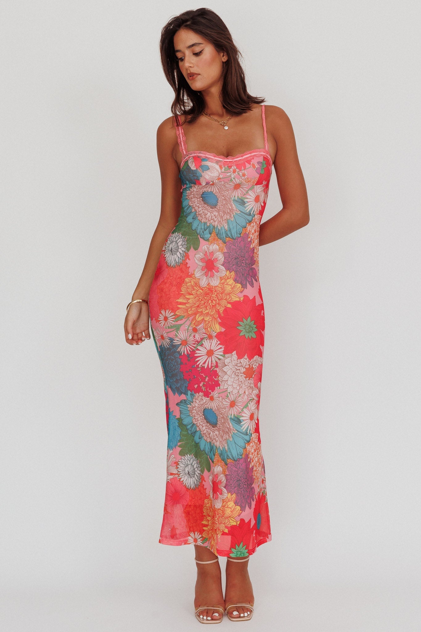 Valentina Lace Maxi Dress in Blush 5