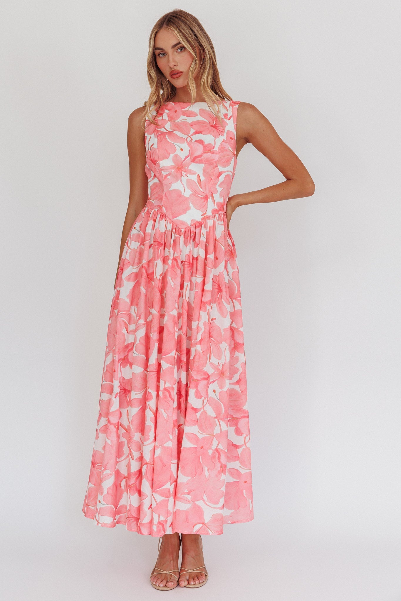 Valentina Low-Back Floral Maxi Dress 5