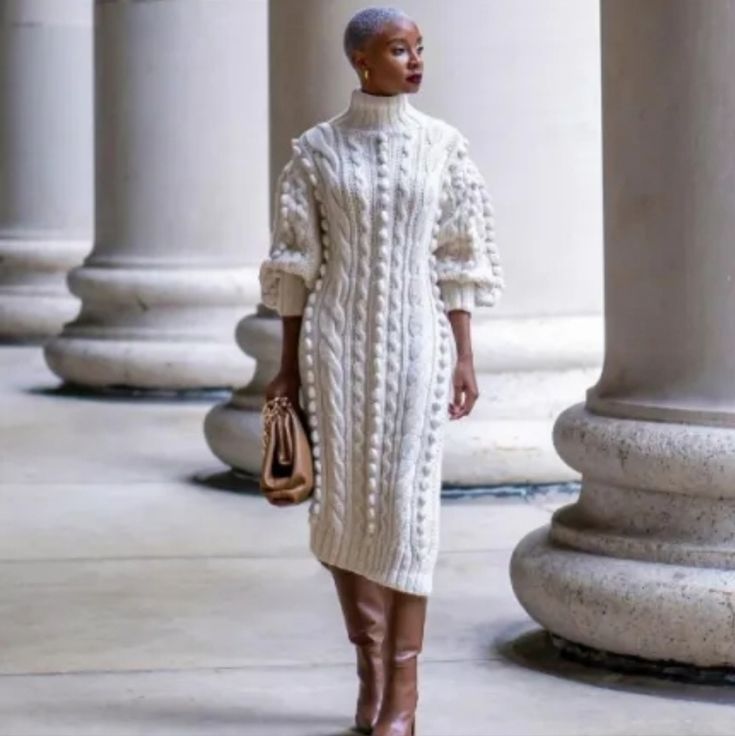 Kalinda Cable Knit Oversized Duster Cream 1