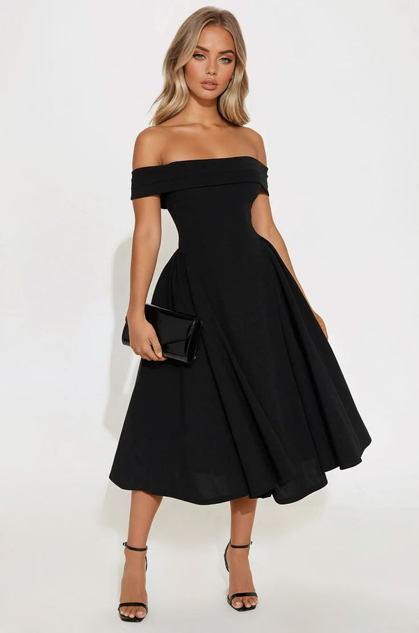 Farah Off-Shoulder Midi Dress