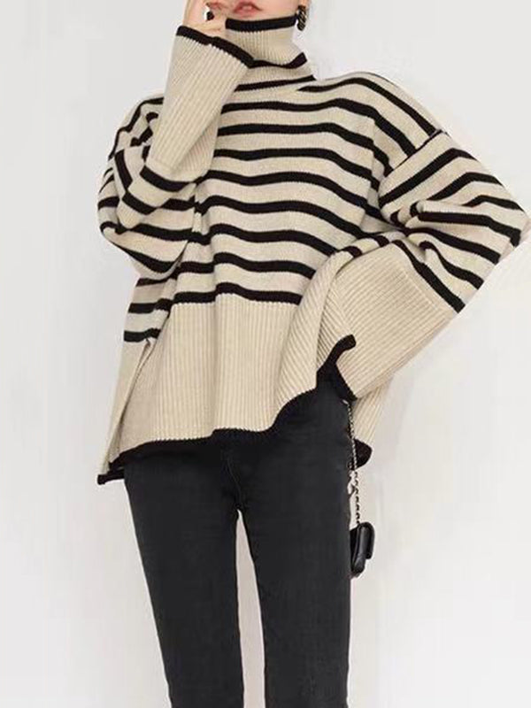Margot Contrast Knit Sweater APRICOT 6