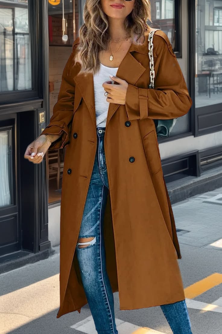 Margot Trench Coat in Warm Caramel Brown 1