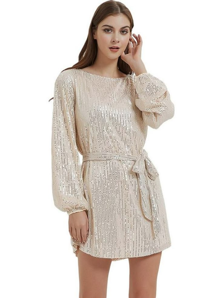 Margot Sequin Party Dress Ivory 1