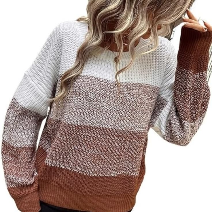 Isabelle Color-Block Knit Sweater White 1