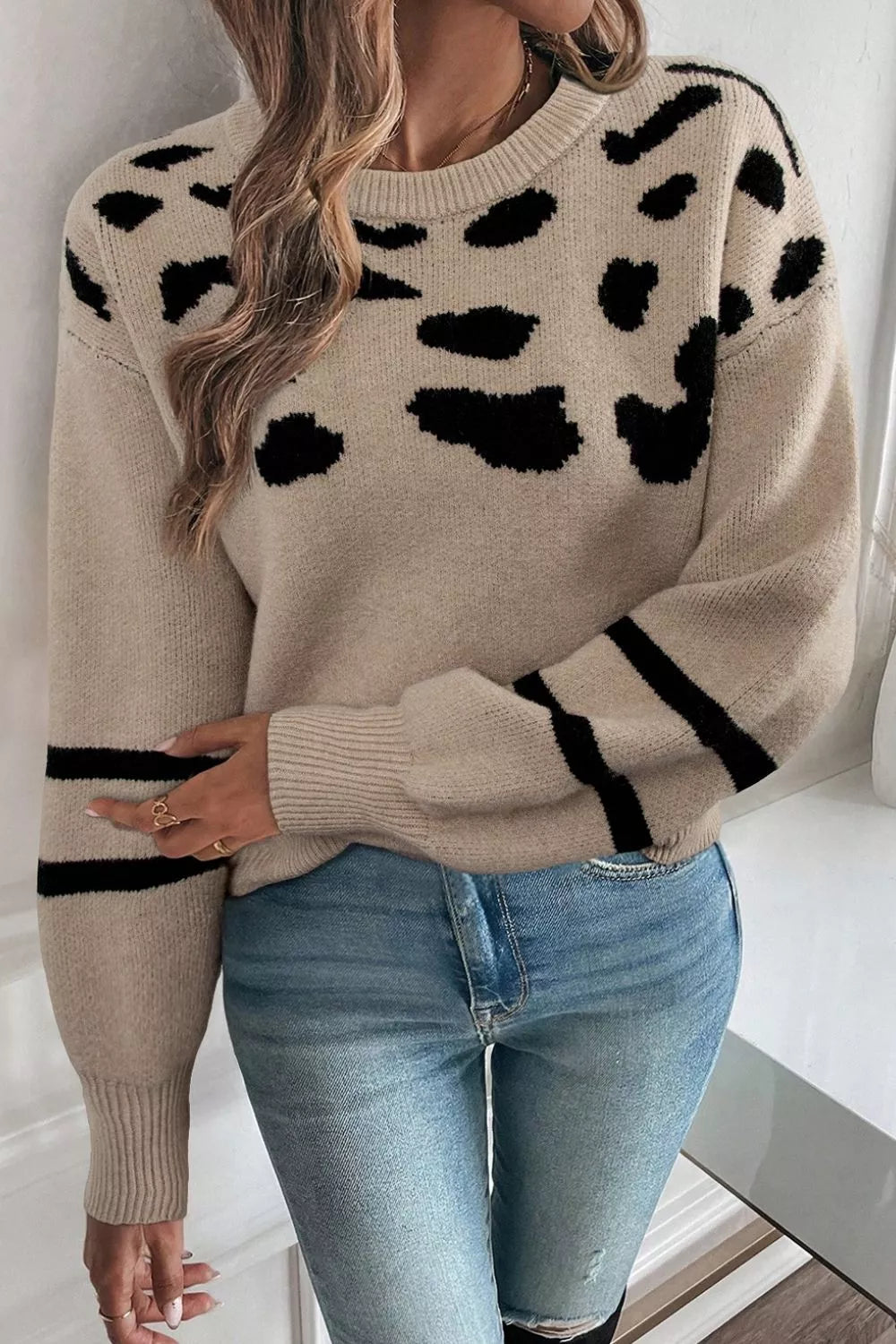 Aurelia Knit Sweater in Leopard Mocha 3