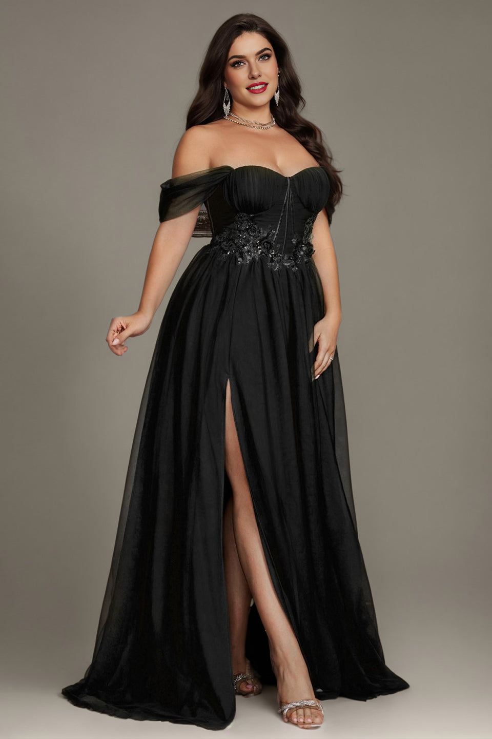 Valentina Off-Shoulder Maxi Dress in Sage Black 10