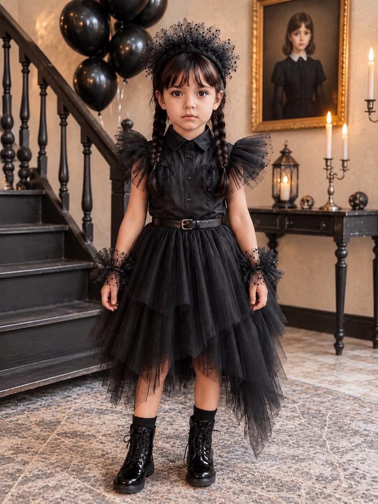 Evangeline Tulle Dress Black 1