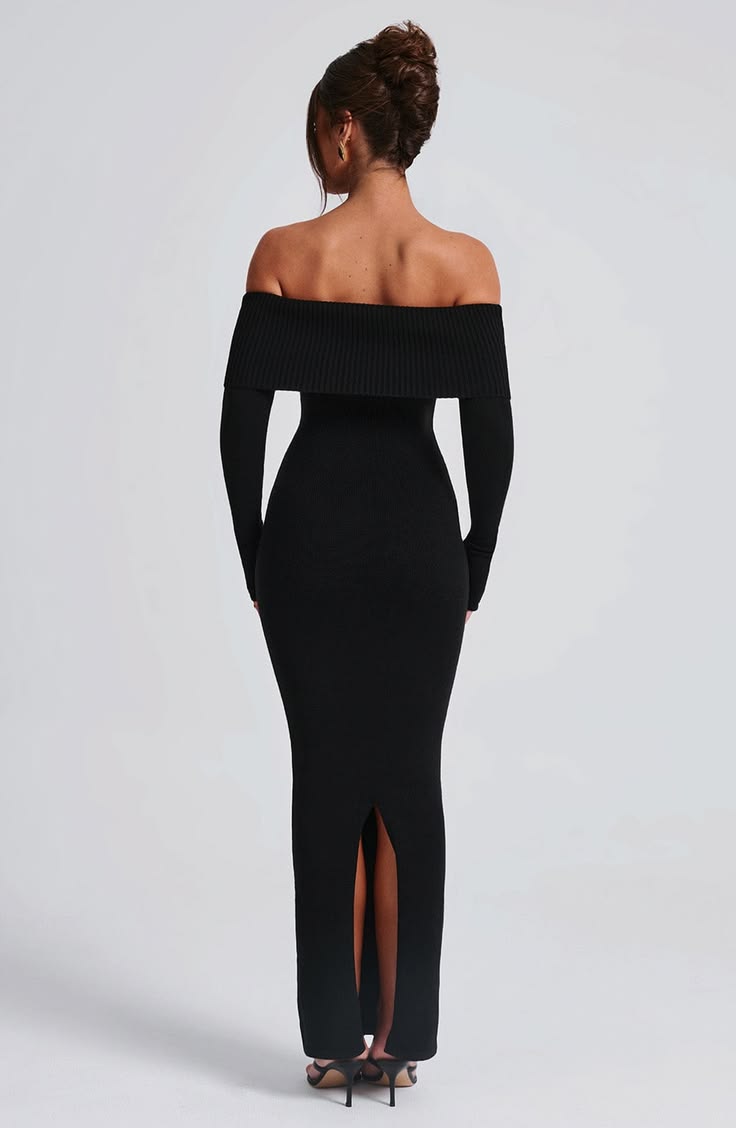 Beverley Knit Maxi Dress Black 1