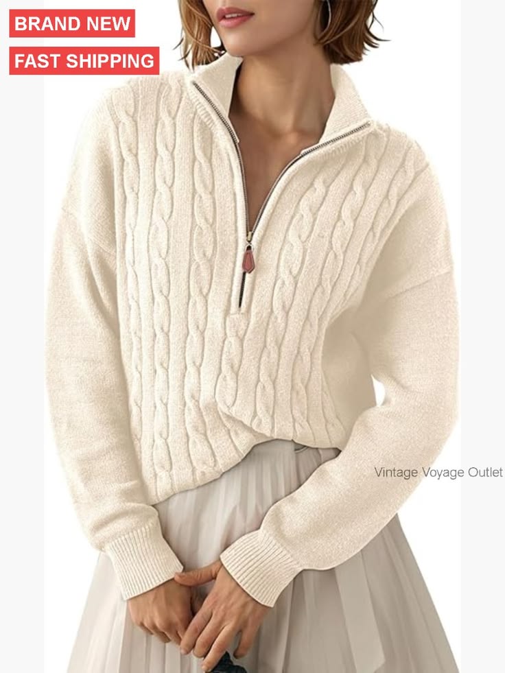 Margot Cable Knit Sweater Cream 1