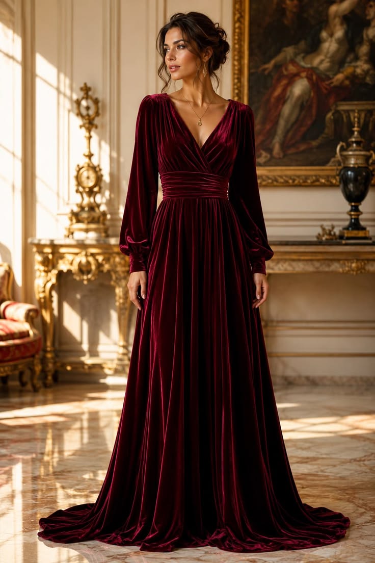 Harlow Velvet Evening Gown Black 1