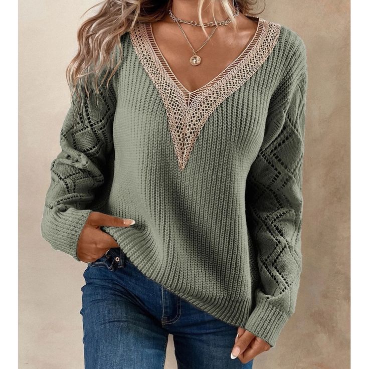 Bella Oversized Knit Sweater Green 1