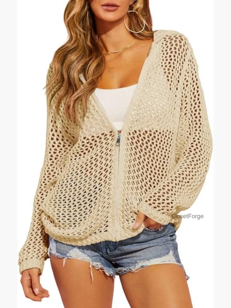 Genevieve Crochet Cardigan Tan 1
