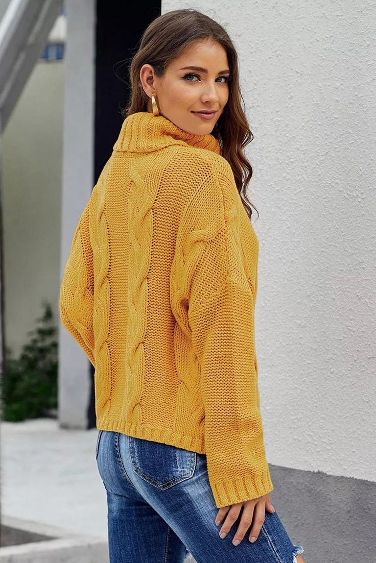 Rosalie Cable Knit Turtleneck Sweater Multi 1