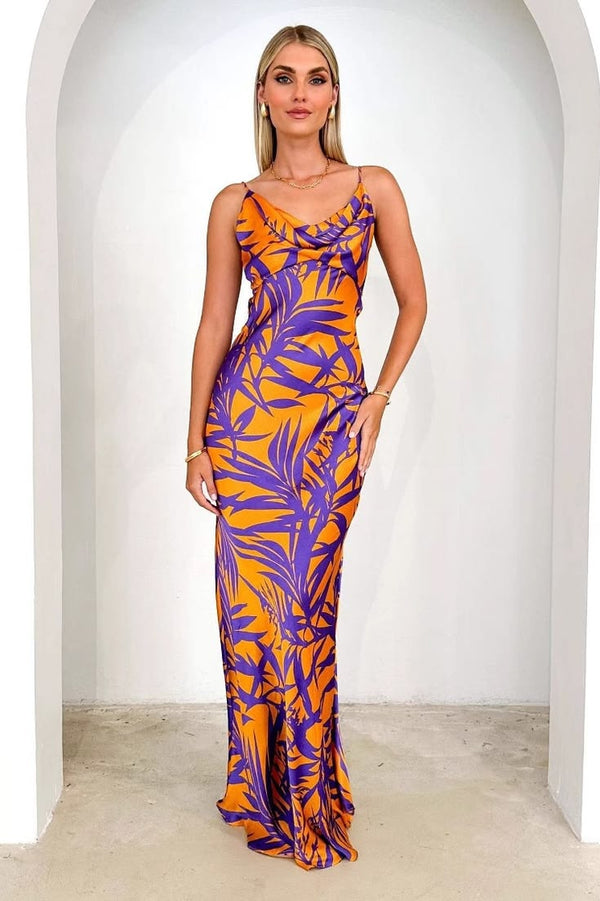 Violet Floral Maxi Dress