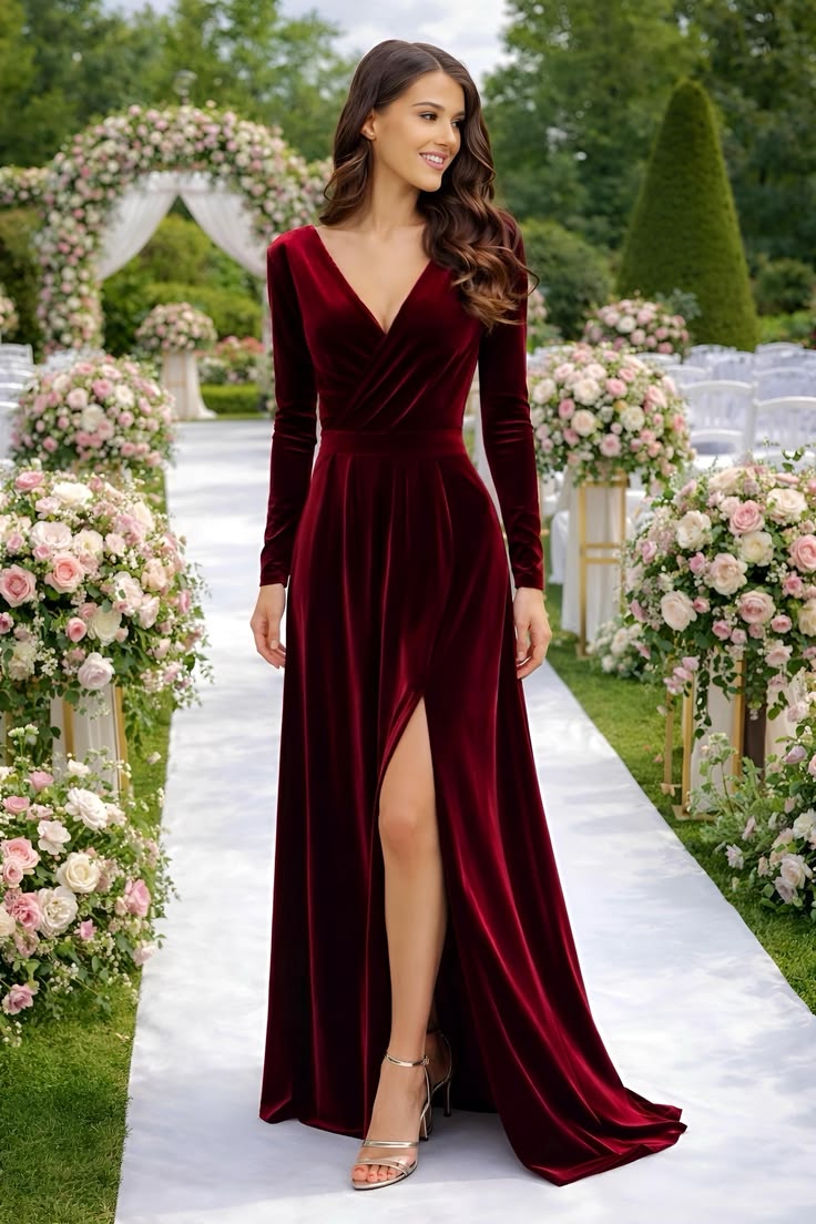 Margot Velvet Maxi Dress Burgundy 1