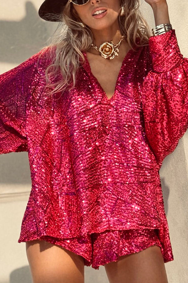 Margot Sequin Top & Shorts Set Multi 8